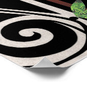 ブラック金ゴールドグリーングアンタナモ紙コラージュ ポスター (角)