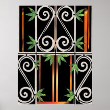 ブラック金ゴールドグリーングアンタナモ紙コラージュ