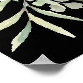 ブラック金ゴールドグリーンリー写真お祝いのライフサイン ポスター (角)