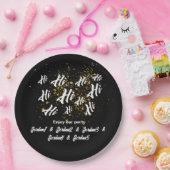 ブラック金ゴールドグループフレンズジョイント誕生日 ペーパープレート (パーティー)