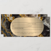 ブラック金ゴールドグージョードビジネスギフト証明書伝票 (正面/裏面)