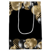 ブラック金ゴールドゲストパーティング ミディアムペーパーバッグ (裏面)