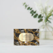 ブラック金ゴールドゲードゲートグリッター 名刺 (スタンド正面)