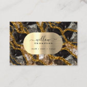ブラック金ゴールドゲードゲートグリッター 名刺 (正面)