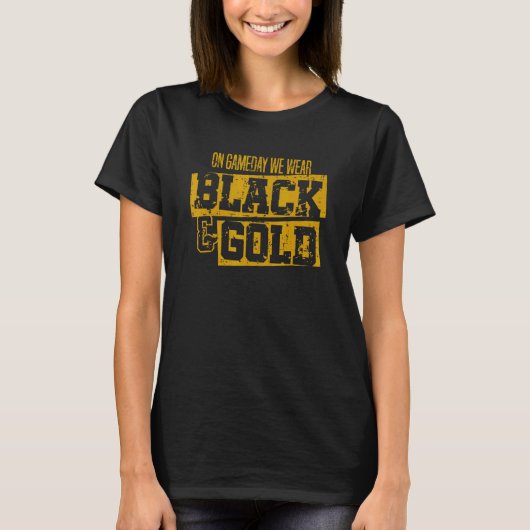ブラック金ゴールドゲームデイグループ Tシャツ (正面)