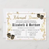 ブラック金ゴールドコメディと悲劇リハーサルディナー 招待状 (正面)