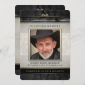 ブラック金ゴールドコンテンポラリーメモリアル招待状 招待状 (正面/裏面)