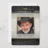 ブラック金ゴールドコンテンポラリー悔やみや弔慰サンキューカード サンキューカード (正面)