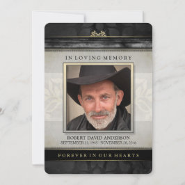 ブラック金ゴールドコンテンポラリー悔やみや弔慰サンキューカード サンキューカード