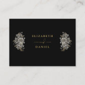 ブラック金ゴールドゴシックバラライトWishing 結婚 Well エンクロージャーカード (裏面)