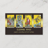 ブラック金ゴールドサイキックタロットリーダフォトビジネスカー 名刺 (正面)