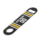 ブラック金ゴールドサッカージャージー名前をカスタムする番号 スピード栓抜き (正面アングル)