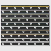 ブラック金ゴールドサッカージャージー名前をカスタムする番号 ラッピングペーパー (フラット)