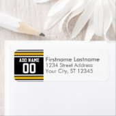 ブラック金ゴールドサッカージャージー名前をカスタムする番号 ラベル (インサイチュ)