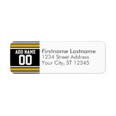 ブラック金ゴールドサッカージャージー名前をカスタムする番号 ラベル (正面)