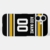 ブラック金ゴールドサッカージャージー名前をカスタムする番号 Case-Mate iPhoneケース (裏面 (横))