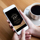 ブラック金ゴールドサプライズ100thバースデーパーティー 招待状