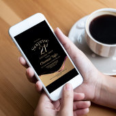 ブラック金ゴールドサプライズ21歳の誕生日パーティー 招待状