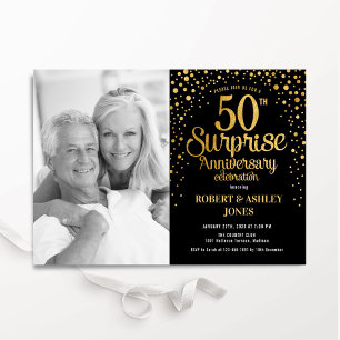 ブラック金ゴールドサプライズ50周年記念写真 招待状
