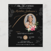 ブラック金ゴールドサプライズ70th Birthday Partyへの招待 (正面)