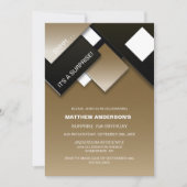 ブラック金ゴールドサプライズ75thバースデーパーティー 招待状 (正面)