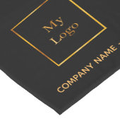 ブラック金ゴールドサロンビジネスロゴ ショートテーブルランナー (コーナー)