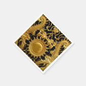 ブラック金ゴールドサンアジアドラゴンズ紙ナプキンス スタンダードカクテルナプキン (角)