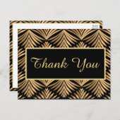 ブラック金ゴールドサンキューギャツビー黒アールデコズ ポストカード (正面/裏面)