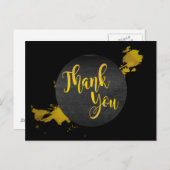 ブラック金ゴールドサンキュー抽象芸術 ポストカード (正面/裏面)