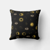 ブラック金ゴールドシアルサン&ムーン〔占星術の〕十二宮図アイ クッション (裏面)