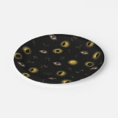 ブラック金ゴールドシアルサン&ムーン〔占星術の〕十二宮図アイ ペーパープレート (アングル)
