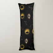 ブラック金ゴールドシアルサン&ムーン〔占星術の〕十二宮図アイ ボディピロー (裏面 (縦))