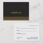 ブラック金ゴールドシェブロンサロンとスパギフト券 割引カード (正面/裏面)