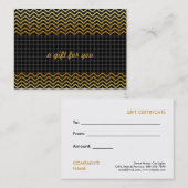 ブラック金ゴールドシェブロンサロンとスパギフト券 割引カード (正面/裏面)