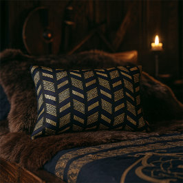 ブラック金ゴールドシェブロン模様抽象芸術幾何学模様 アクセントクッション