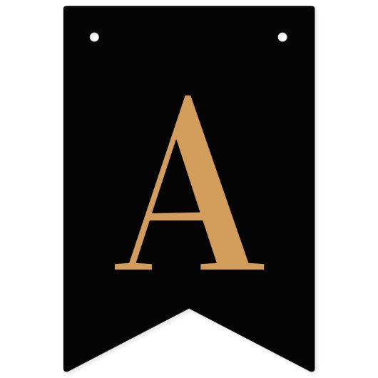 ブラック金ゴールドシックハッピーバースデー バンティングフラッグ (第3の旗)