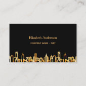 ブラック金ゴールドシティのスカイライン実在ビジネスエステート 名刺 (正面)