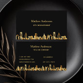 ブラック金ゴールドシティスカイライン建築 名刺