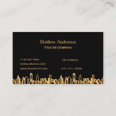 ブラック金ゴールドシティスカイライン建築 名刺 (裏面)