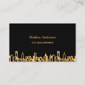 ブラック金ゴールドシティスカイライン建築 名刺 (正面)