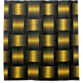 ブラック金ゴールドシャワーカーテンゴールデンラティス シャワーカーテン (正面)