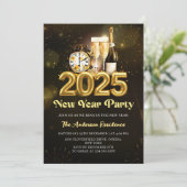 ブラック金ゴールドシャンパンニューイヤー大晦日パーティー2025 招待状 (スタンド正面)