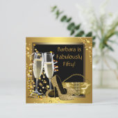 ブラック金ゴールドシャンパンバースデーパーティー 招待状 (スタンド正面)