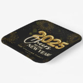 ブラック金ゴールドシャンパン応援ニューイヤーイブパーティー ペーパープレート (傾斜あり)