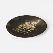 ブラック金ゴールドシャンパン応援ニューイヤーイブパーティー ペーパープレート (アングル)