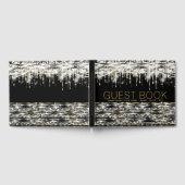 ブラック金ゴールドシルバースパークルゲストブック ゲストブック (全面)