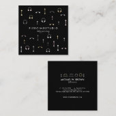 ブラック金ゴールドシルバーピンク体ピアシング スクエア名刺 (正面/裏面)