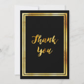 ブラック金ゴールドシンプルサンキューカード 招待状 (正面)