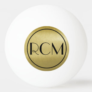 ブラック金ゴールドシンプル高度モノグラム   卓球ボール