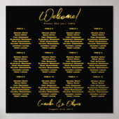 ブラック金ゴールドシーティングチャート12テーブ実在ルフォイル 箔ポスター (正面)